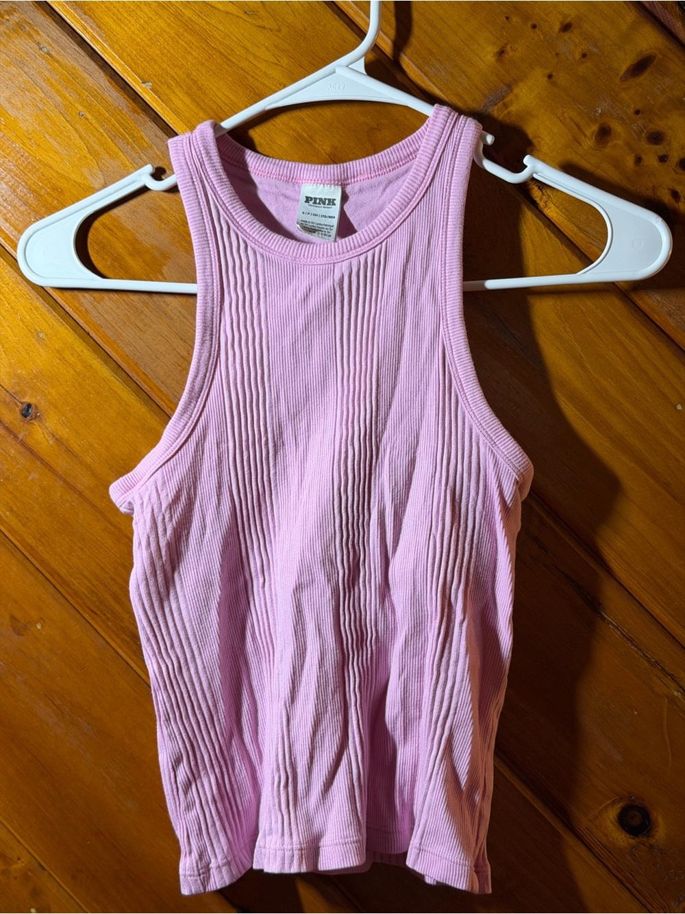 PINK Victoria's Secret Ribbed Tank Top - Light Pink